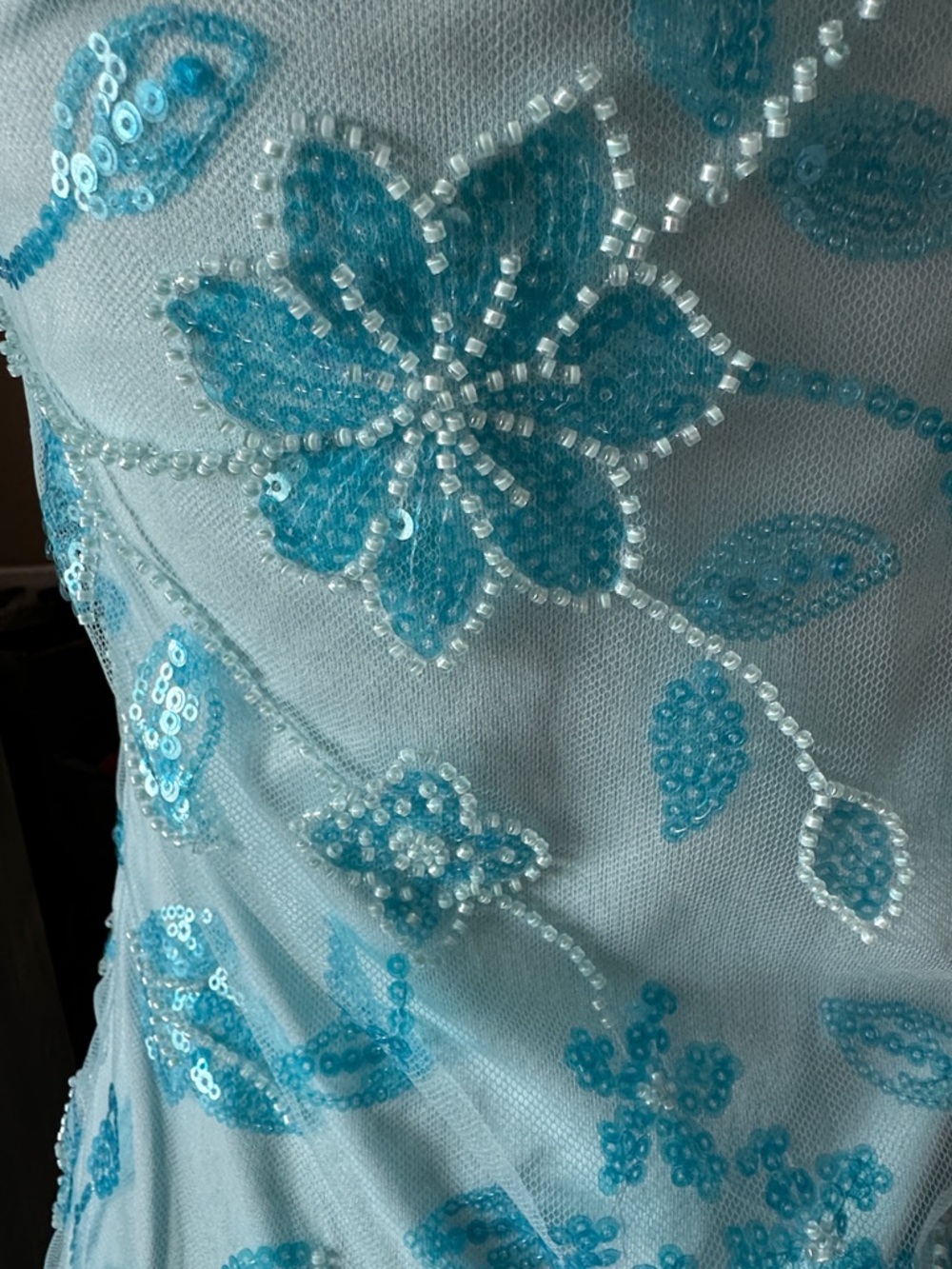 Peppermayo Tiffany Blue Strapless Sequin Mini Dress - Picture 11 of 13